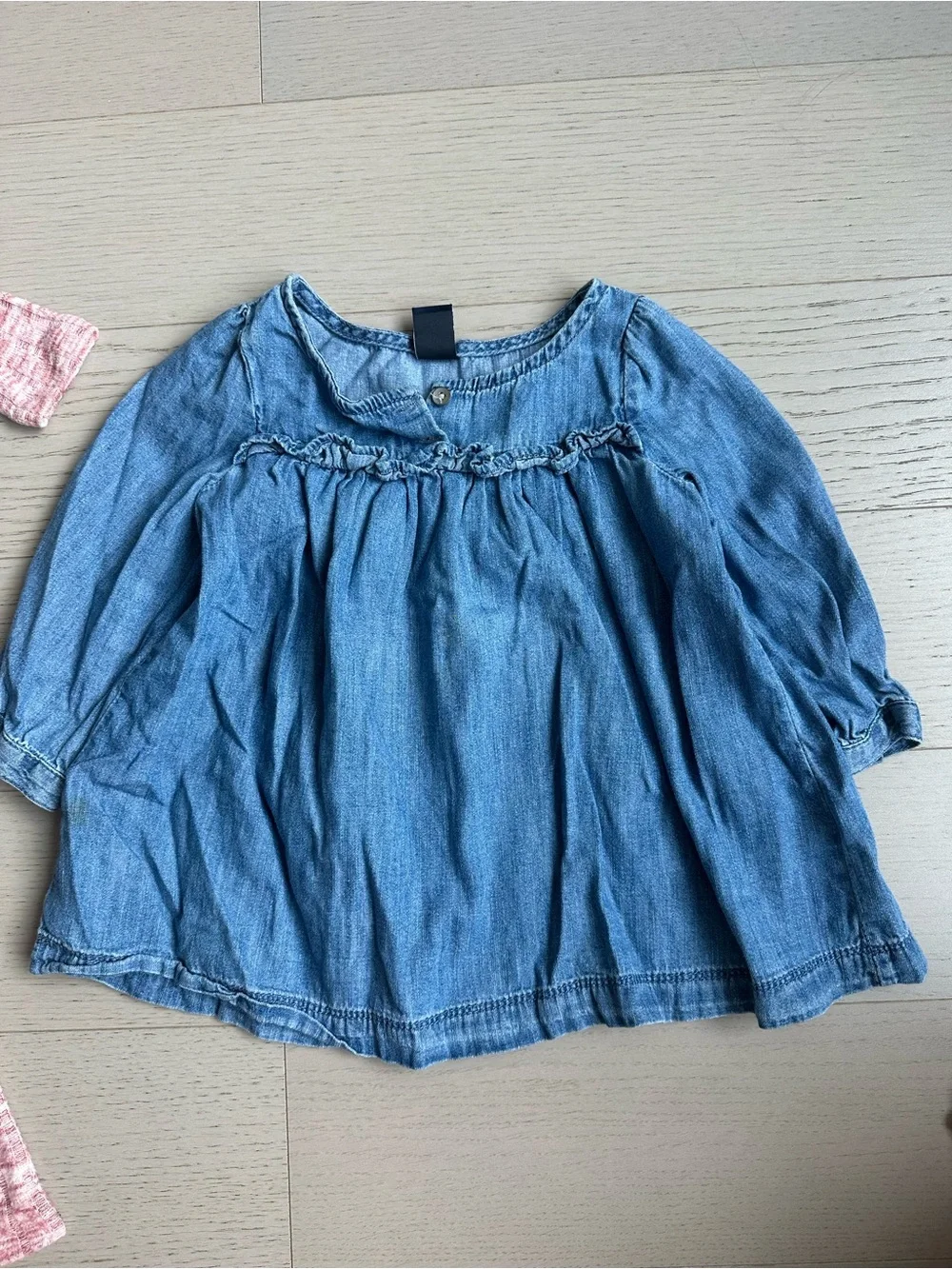 GAP Light Blue Denim-Look Girls' Long Sleeve Top